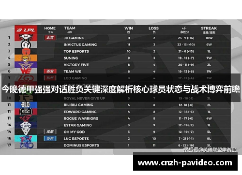 今晚德甲强强对话胜负关键深度解析核心球员状态与战术博弈前瞻